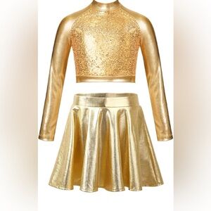Girls Gold Sequin Set
